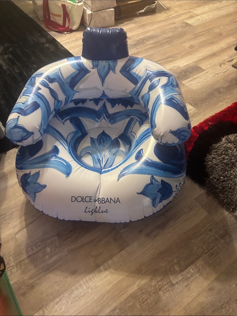 Dolce & Gabbana White and Blue Inflatable Floral Armchair